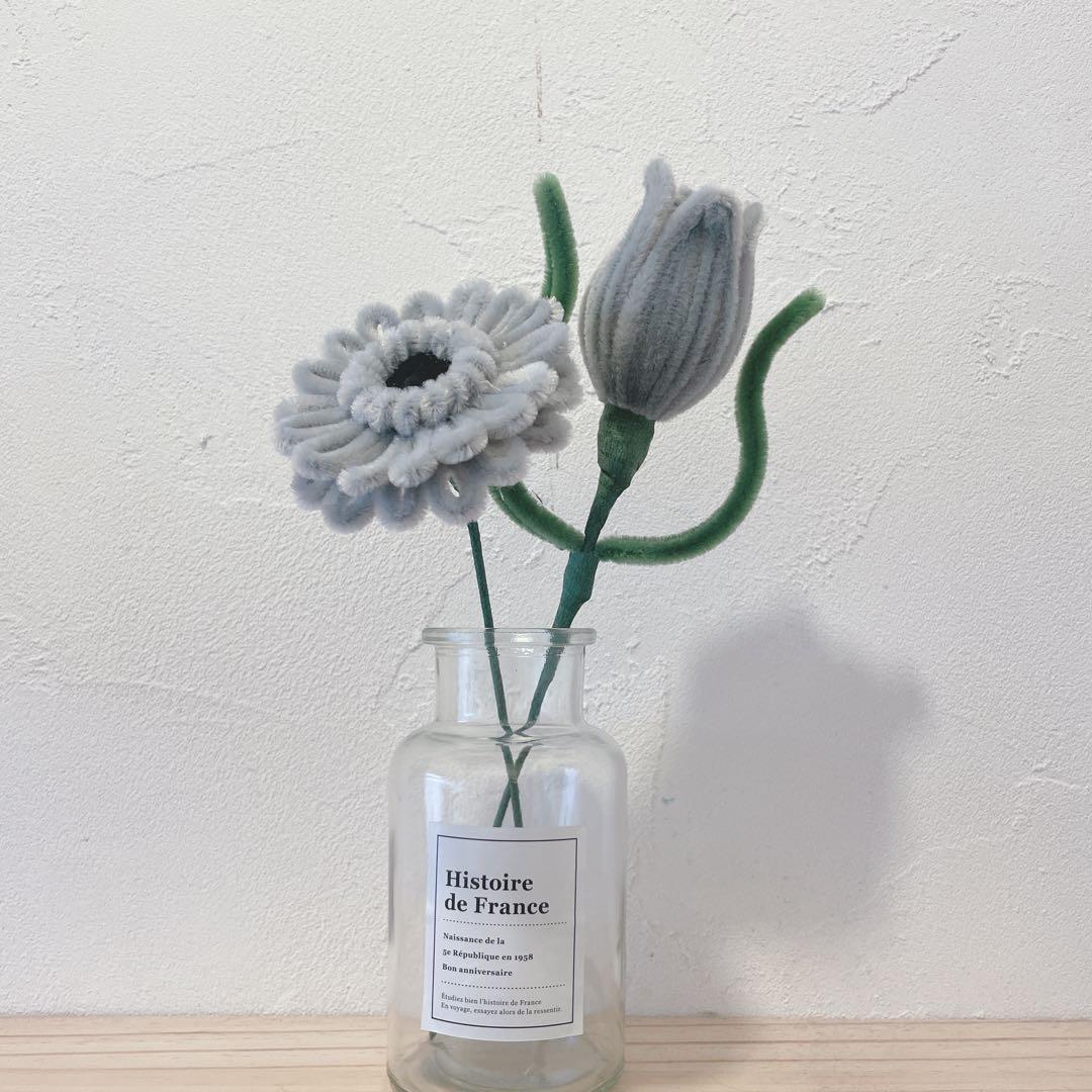 モールフラワー ブーケ 花束 枯れないお花 韓国 黒 灰色 白 13 - メルカリ