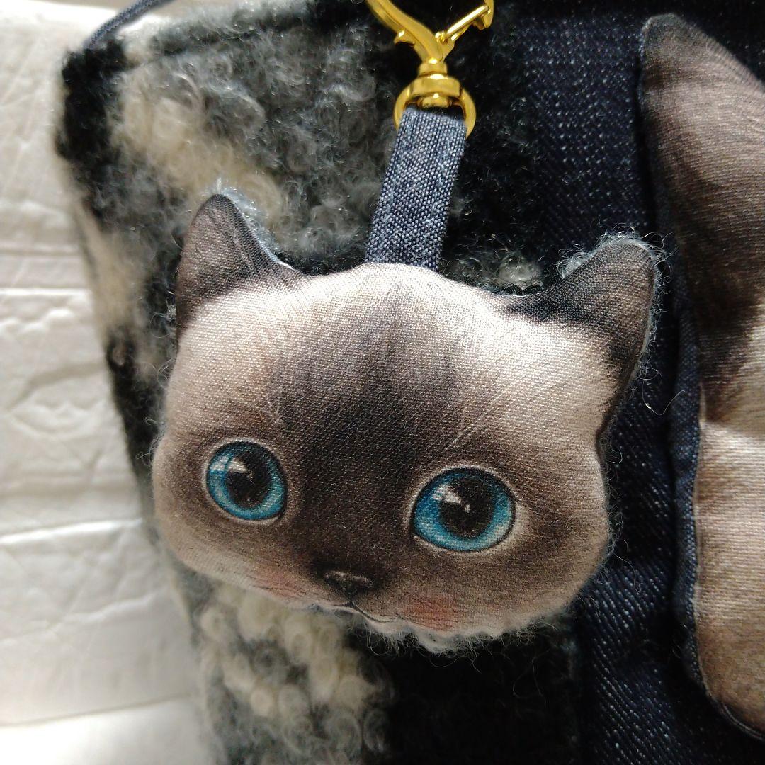 コヤンイサムチョン☆スクエアトートバッグ デニム＆もこもこボア