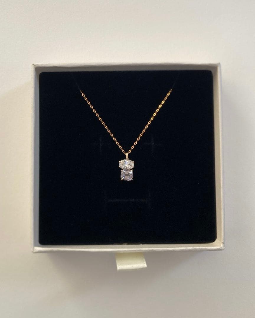 BOX付✨モアサナイトxスピネル 14kgf ネックレス 金アレ対応