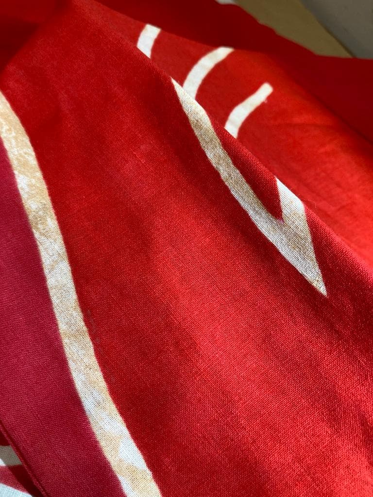 現品限り 希少　太郎鯉 鯉のぼり 赤/黄5m 目シール　木綿 新品 昭和レトロ