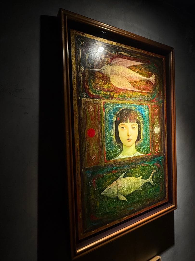 樺山祐和『鳥よ魚よ陽よ月よ人よ』 M 30号 肉筆油彩画