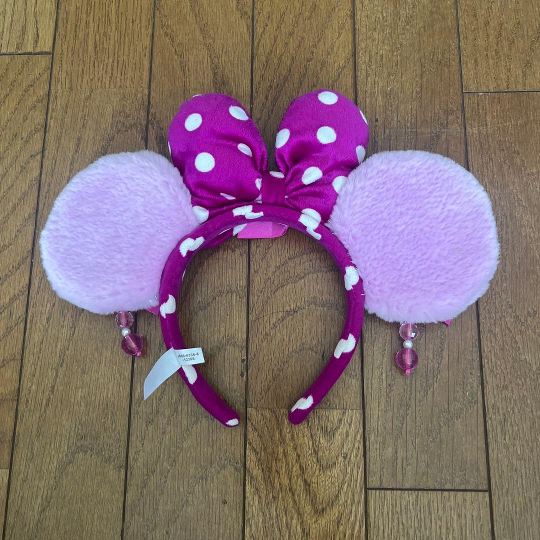 ディズニー ミニー カチューシャ イヤリング 紫 - メルカリ