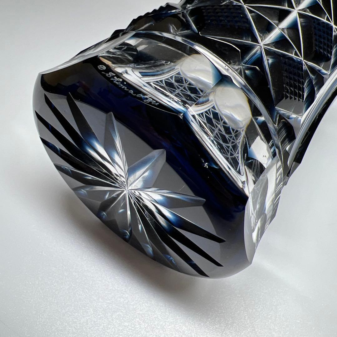 薩摩切子 島津磯斉 色被せ切子ガラス タンブラーA 共箱 東Y7-1204☆2F