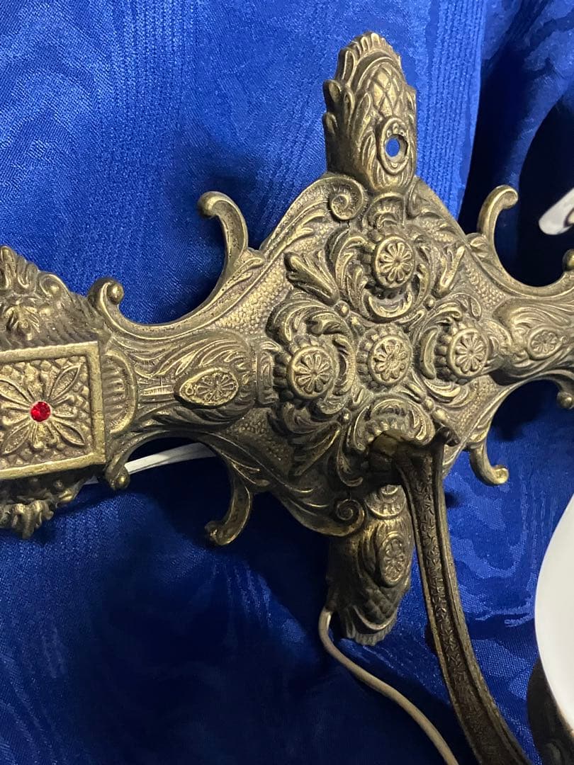 ビンテージ　壁掛け照明　真鍮　ガラス笠　昭和レトロ