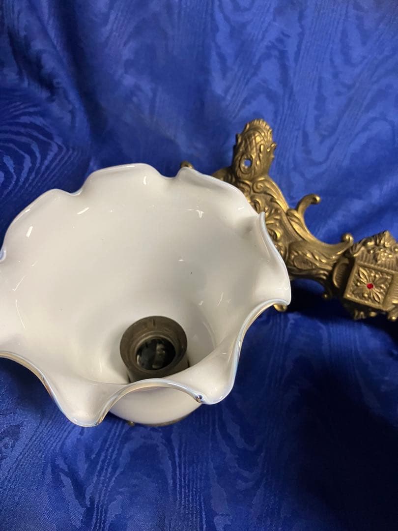 ビンテージ　壁掛け照明　真鍮　ガラス笠　昭和レトロ