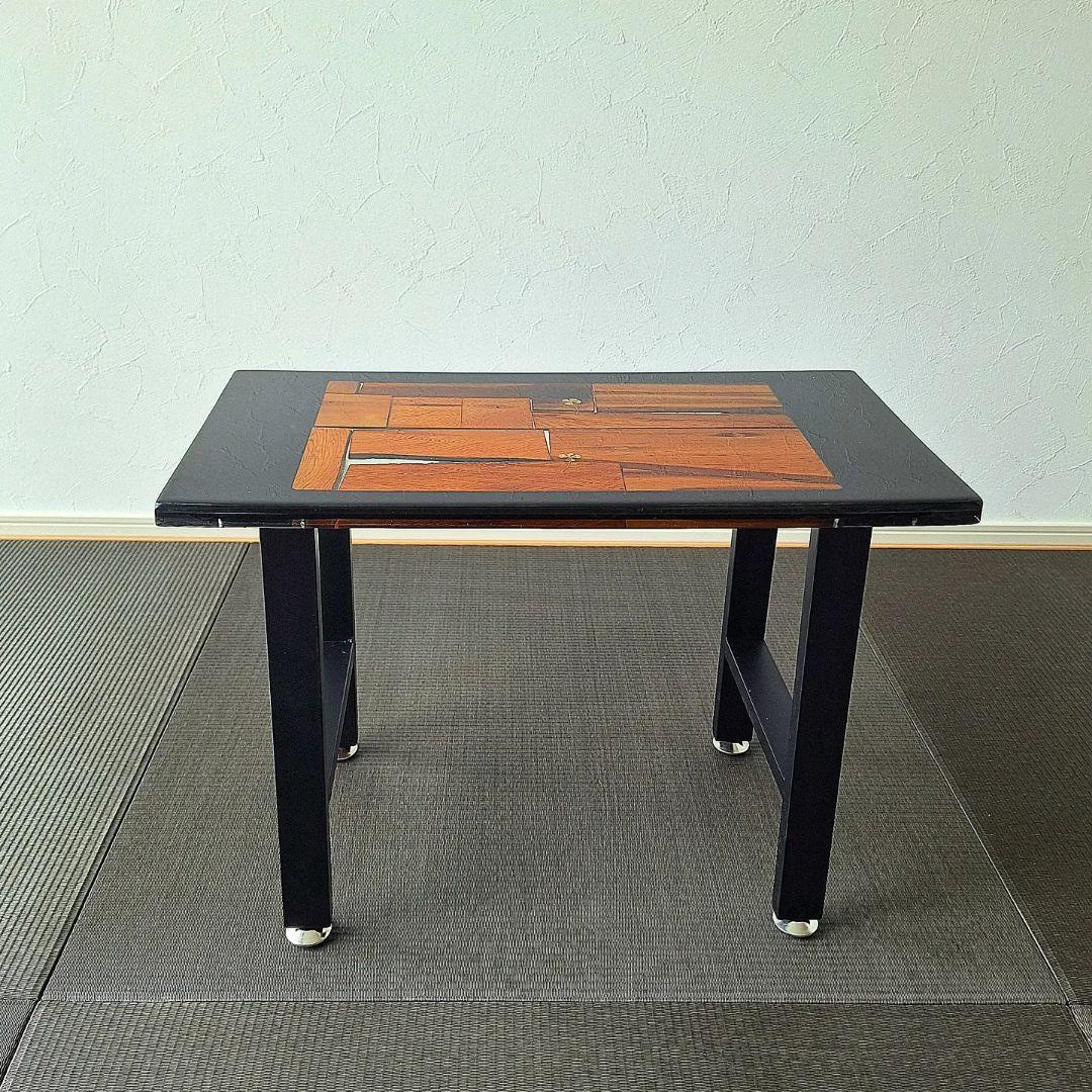 レジンサイドテーブル　屋久杉　四つ葉のクローバー