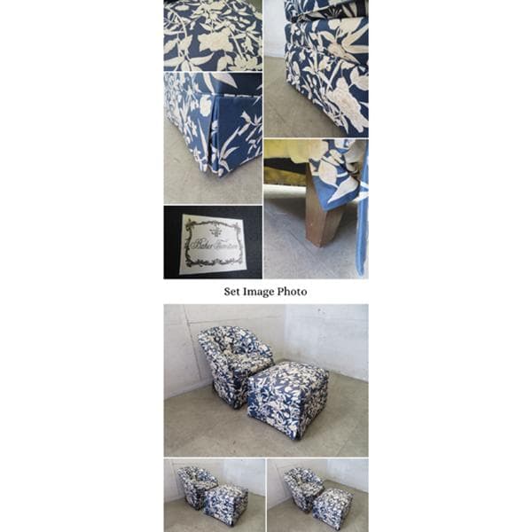 美品■ベーカーファニチャー■米国■最高級■クラシック■総柄■オットマン/スツール