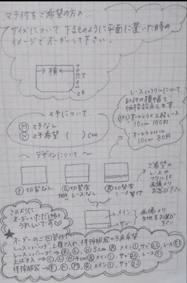 入園入学　レッスンバック　上靴入れ　体操服入れ　お稽古バッグ　給食袋　オーダー