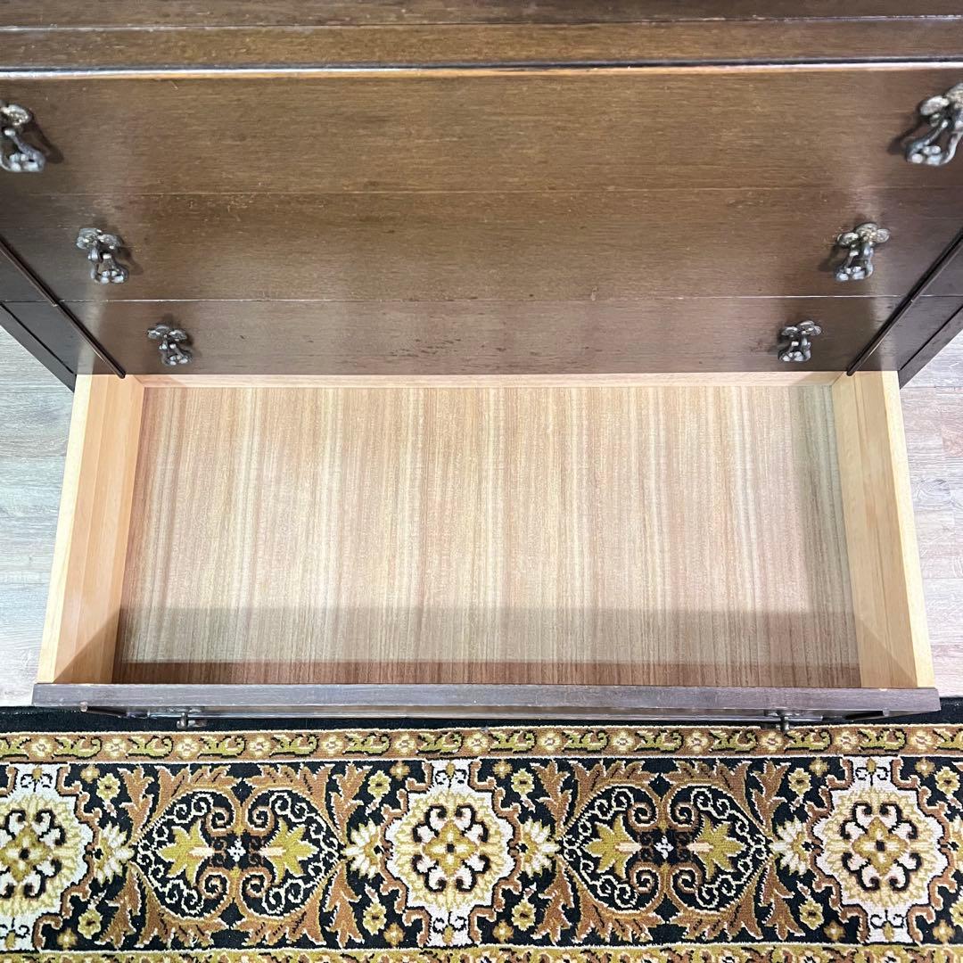 神戸洋家具꧂クラシック4段チェスト 英国スタイル 彫刻 タンス たんす