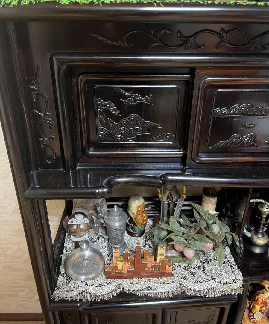 唐木茶柵　黒丹(黒檀) 飾り棚