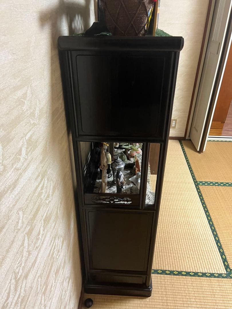 唐木茶柵　黒丹(黒檀) 飾り棚