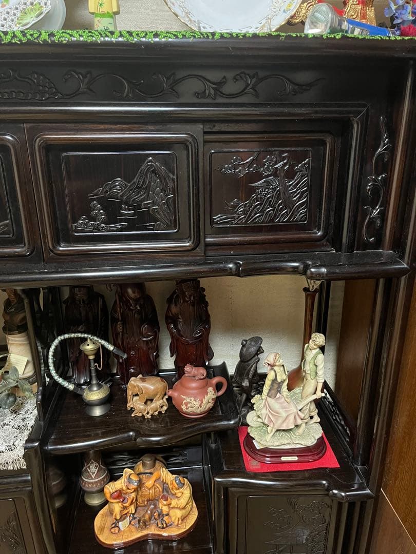 唐木茶柵　黒丹(黒檀) 飾り棚