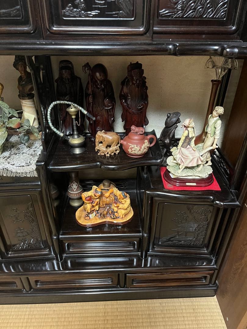 唐木茶柵　黒丹(黒檀) 飾り棚