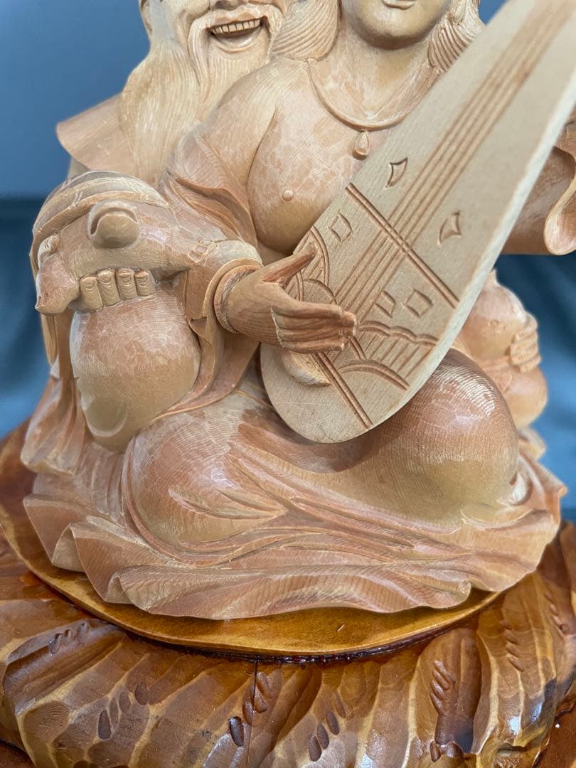 木彫り置物 秘宝陰陽和合像（いんようわごうぞう）子宝 夫婦円満 縁起物　ヌード