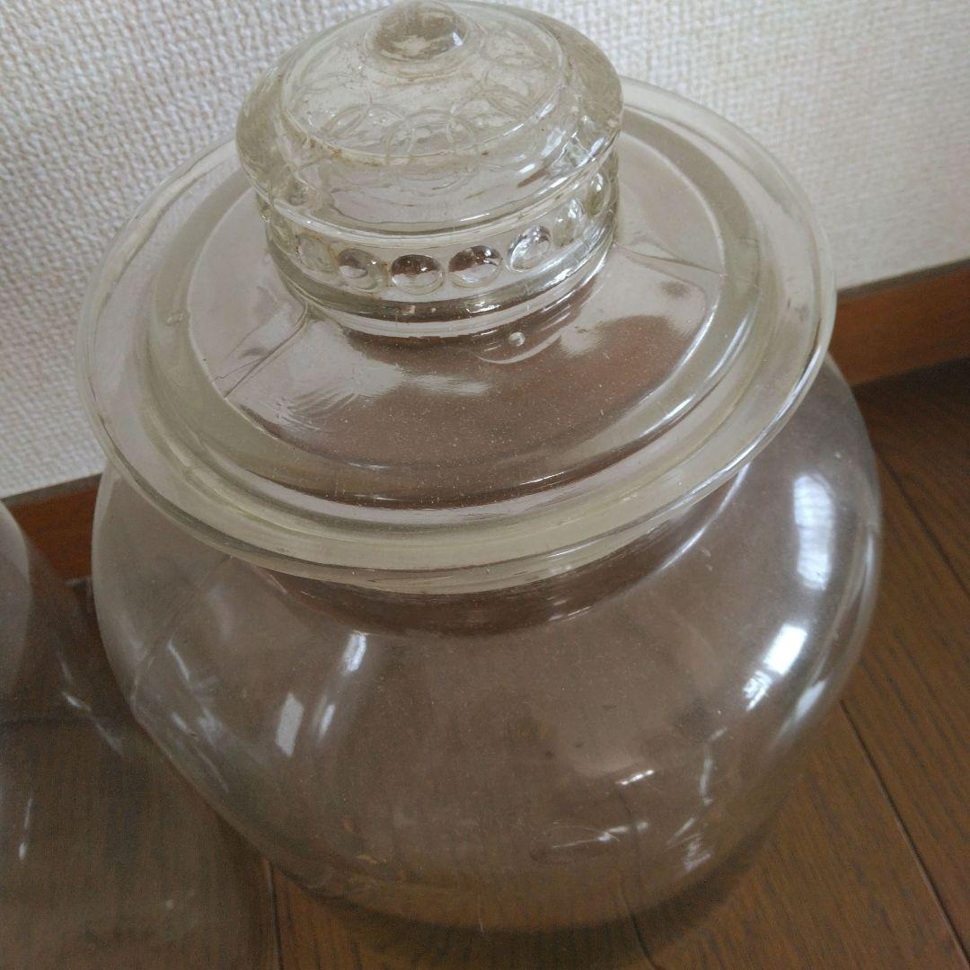 【美品】昭和　気泡ガラス瓶 2個セット