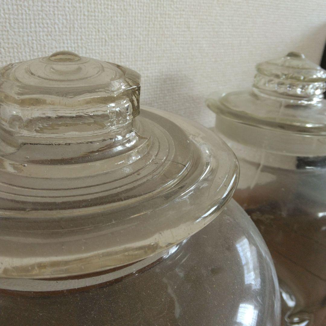 【美品】昭和　気泡ガラス瓶 2個セット