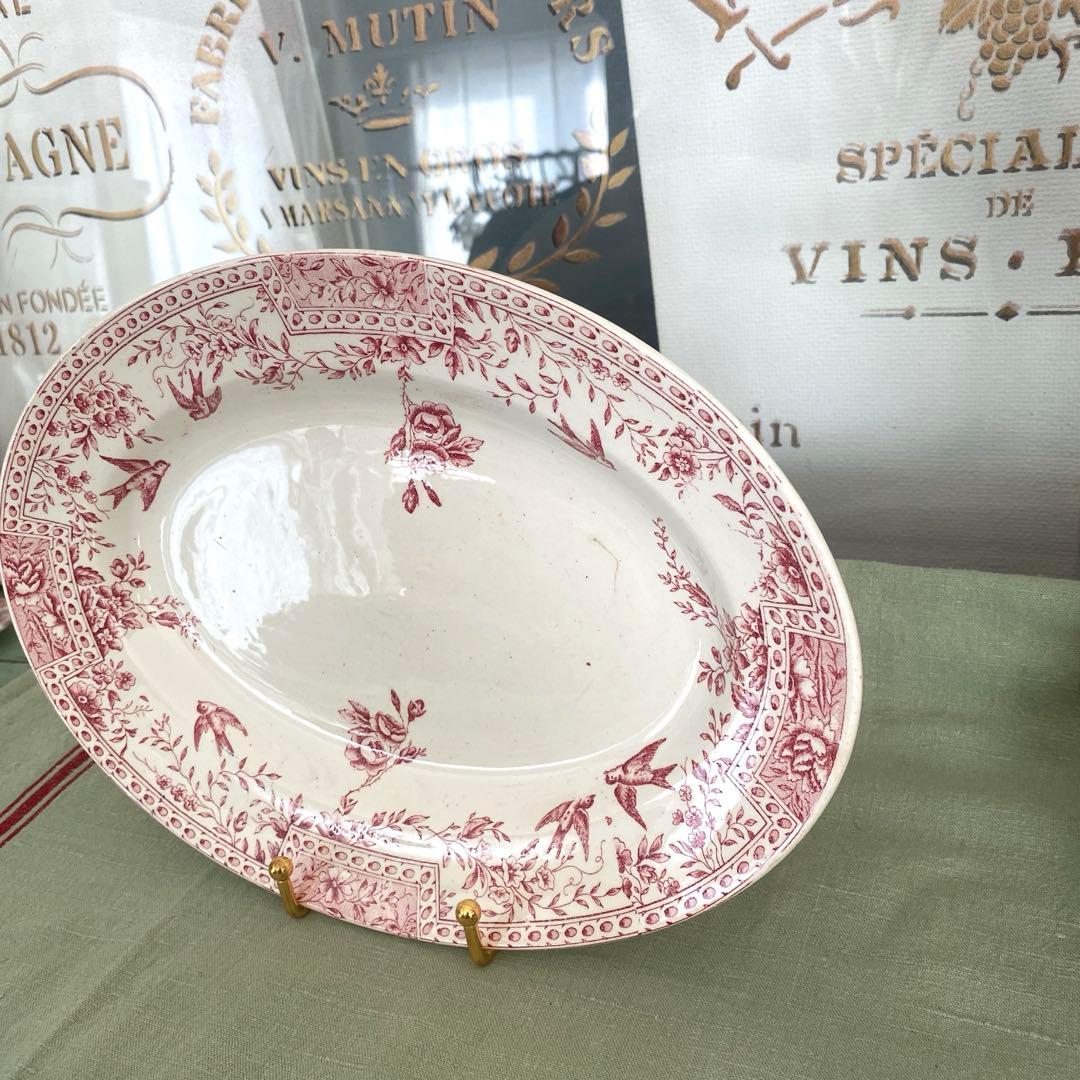 リュネヴィル　lunéville CERES ツバメ オーバルプレート　フランス