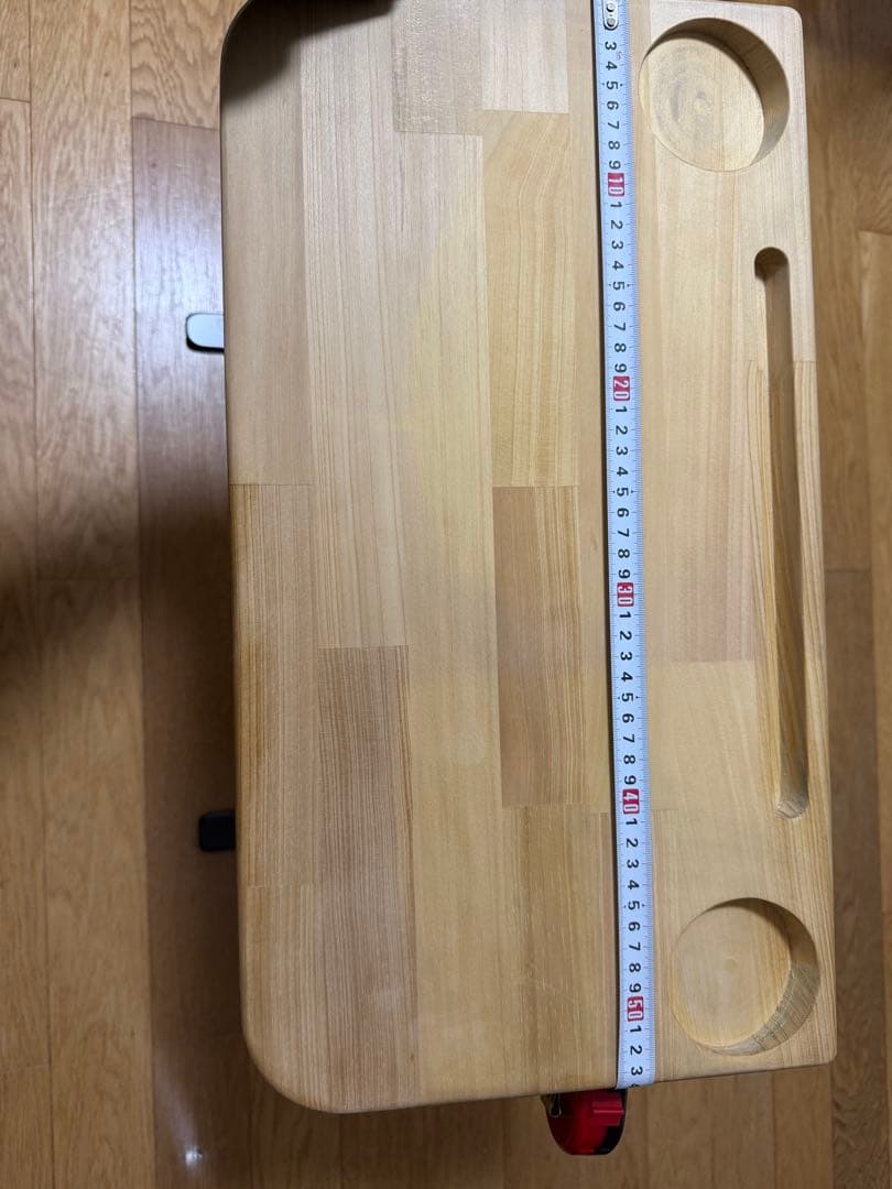 ごろ寝サポートスマホホルダー　サイドテーブル 木製天板 ドリンクホルダー付き