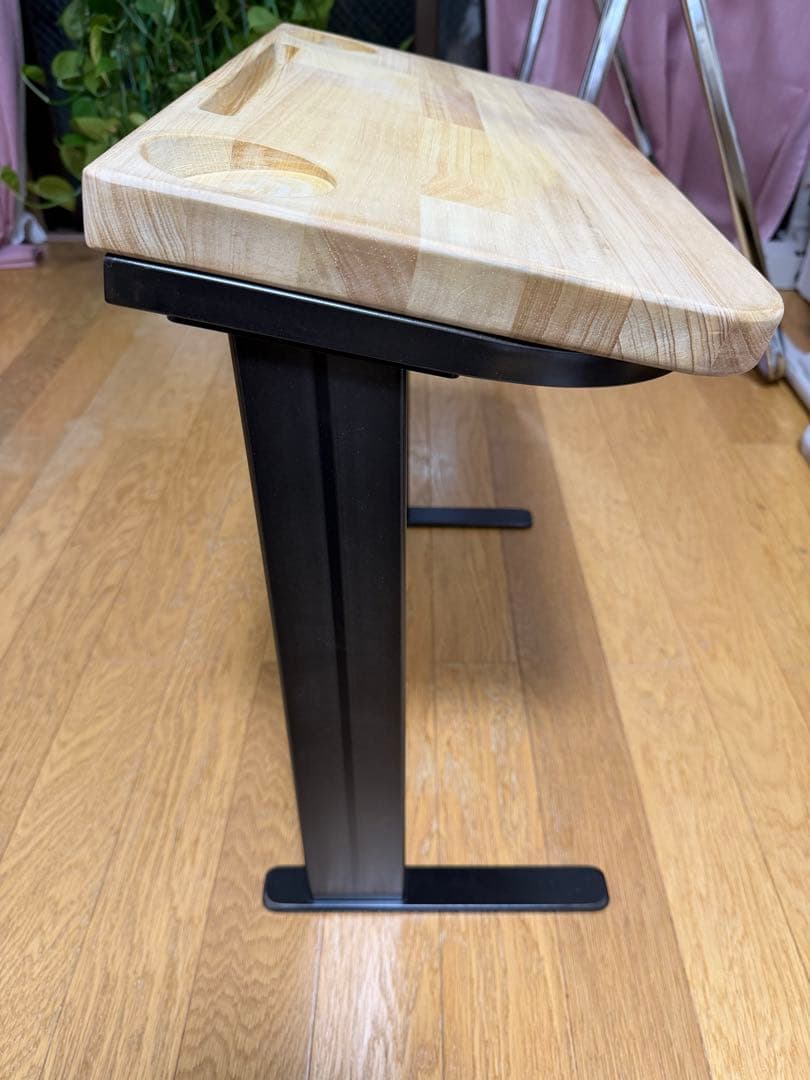 ごろ寝サポートスマホホルダー　サイドテーブル 木製天板 ドリンクホルダー付き