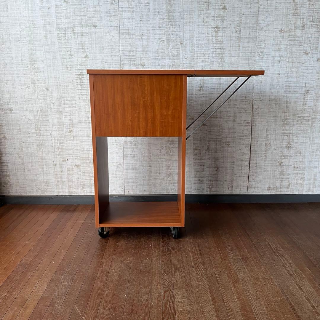 【アンティーク】木製 作業台 収納棚 バタフライワゴン 引き出し 北欧レトロ