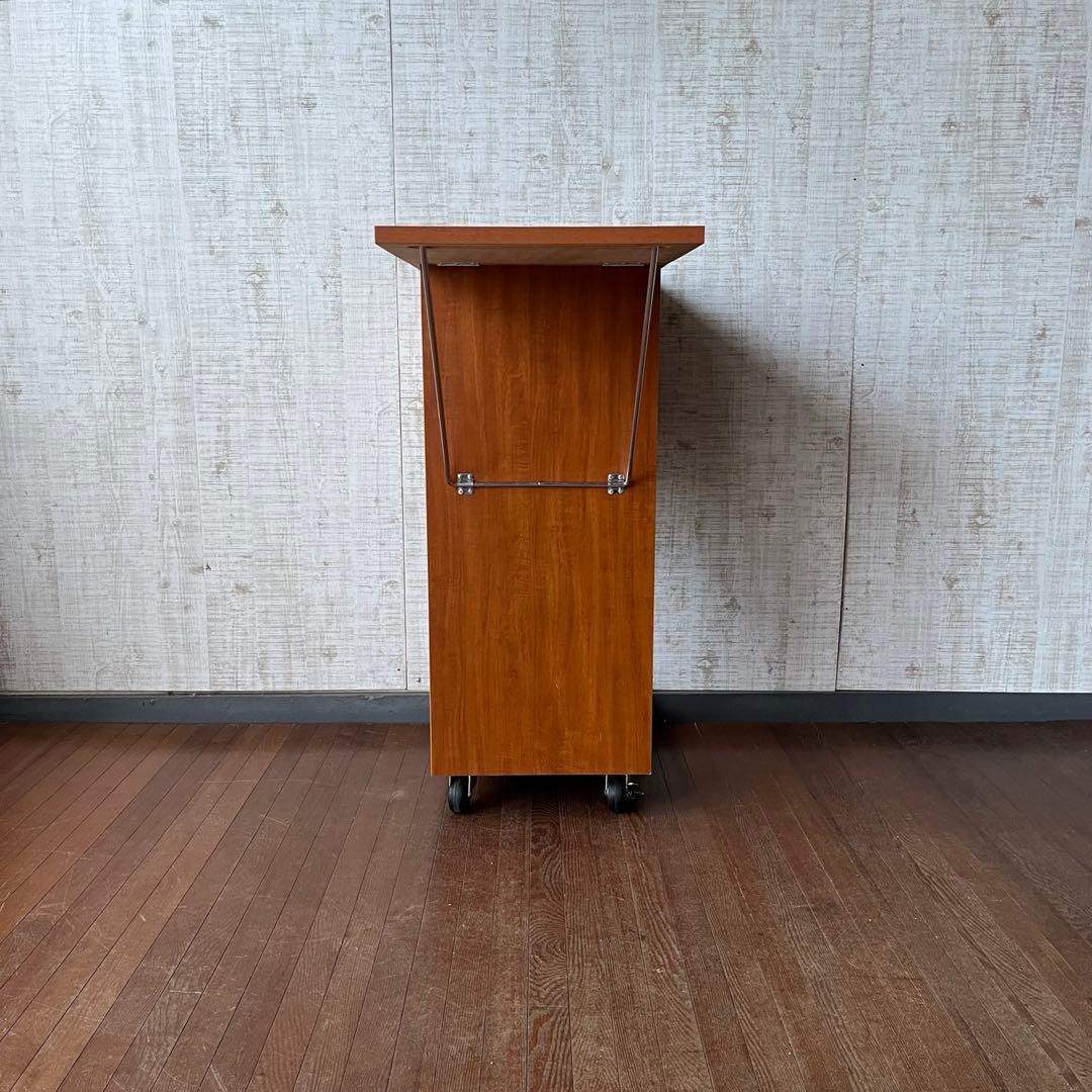 【アンティーク】木製 作業台 収納棚 バタフライワゴン 引き出し 北欧レトロ