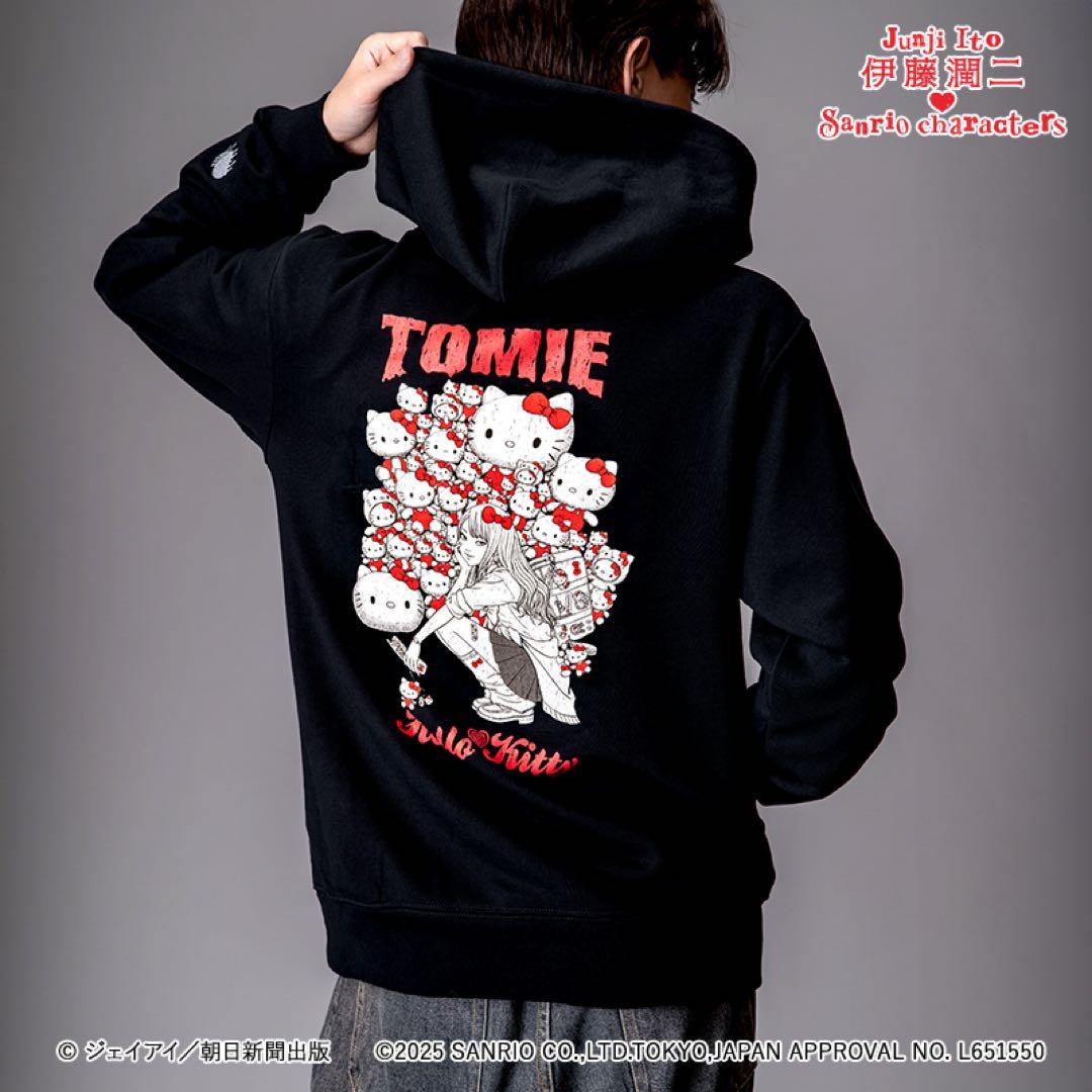 伊藤潤二×サンリオキャラクターズ パーカー ギャル富江×ハローキティ L