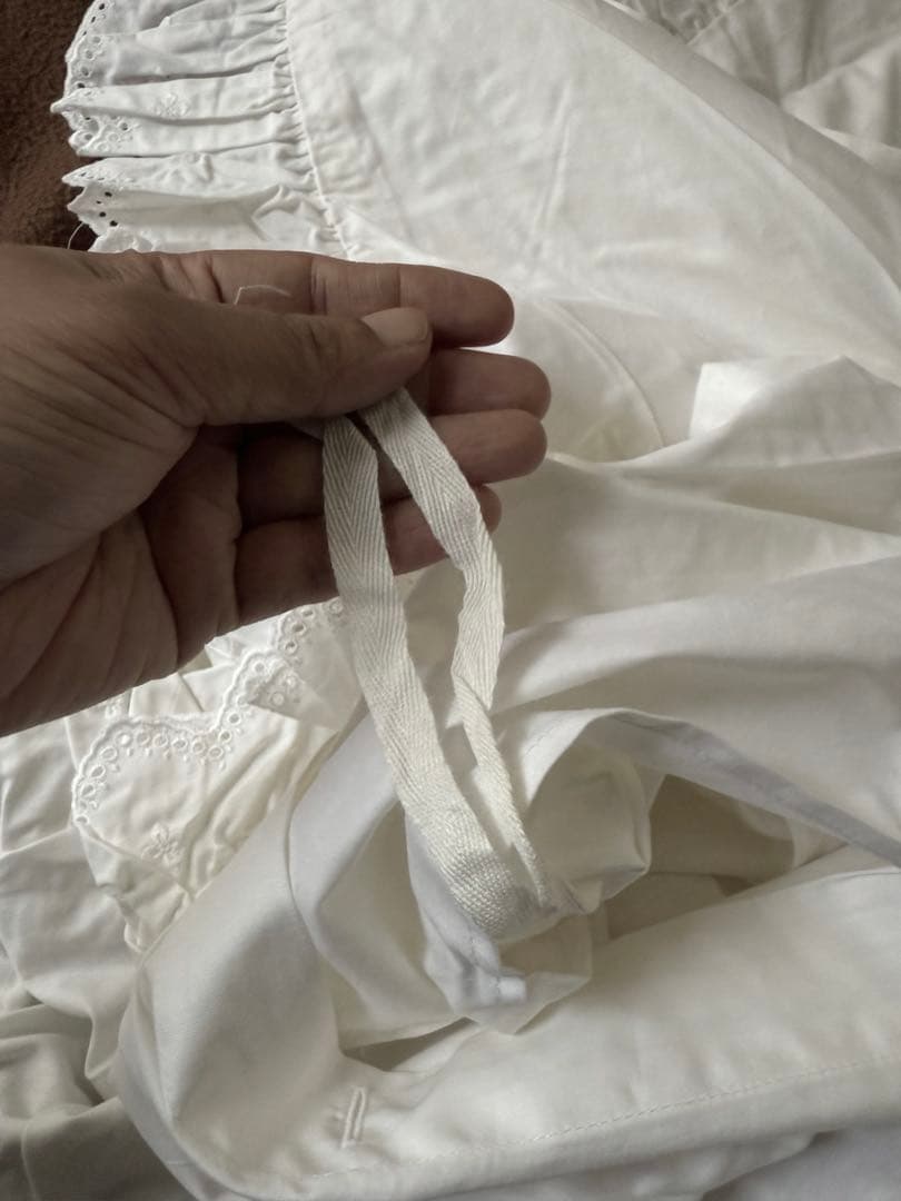 Ralph Laurenラルフローレン、掛け布団カバー、ホワイト、フリル、レース