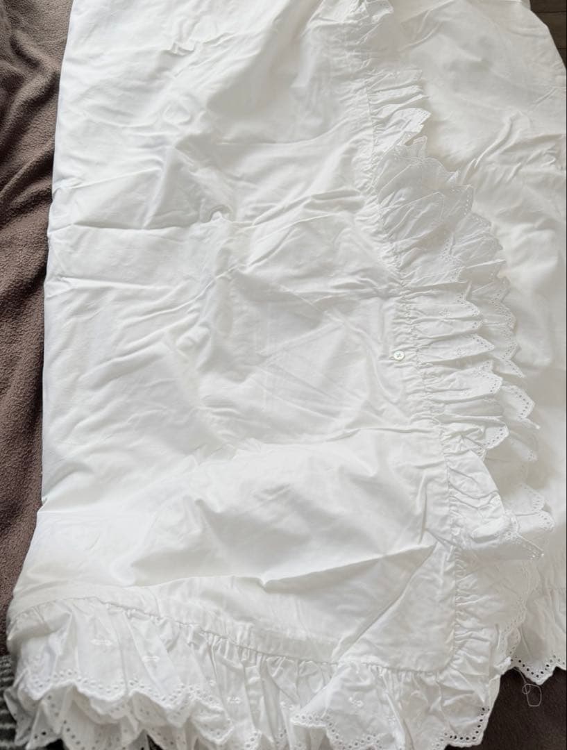 Ralph Laurenラルフローレン、掛け布団カバー、ホワイト、フリル、レース