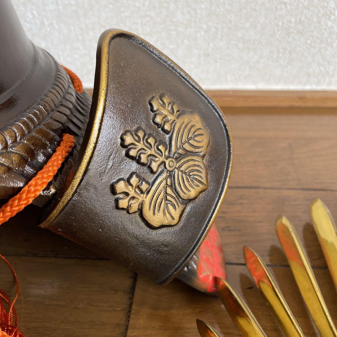 良】年代物 美術品 出世兜 太閤 豊臣秀吉 美術鋳物 縁起物 昭和 骨董品