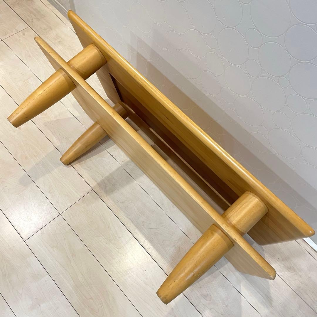 タイル天板 木製ローテーブル 棚付き ナチュラル 北欧風 ミッドセンチュリー