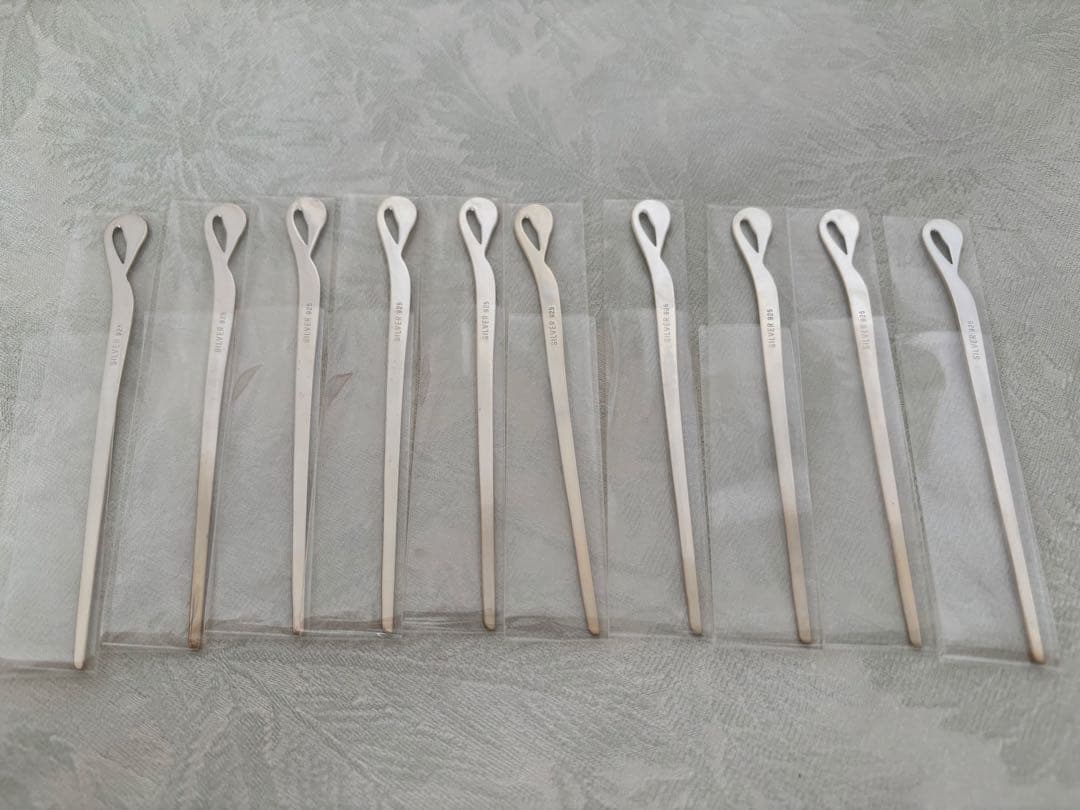 銀製　silver925 菓子切り　菓子楊枝　鶴　フルーツピック　10本