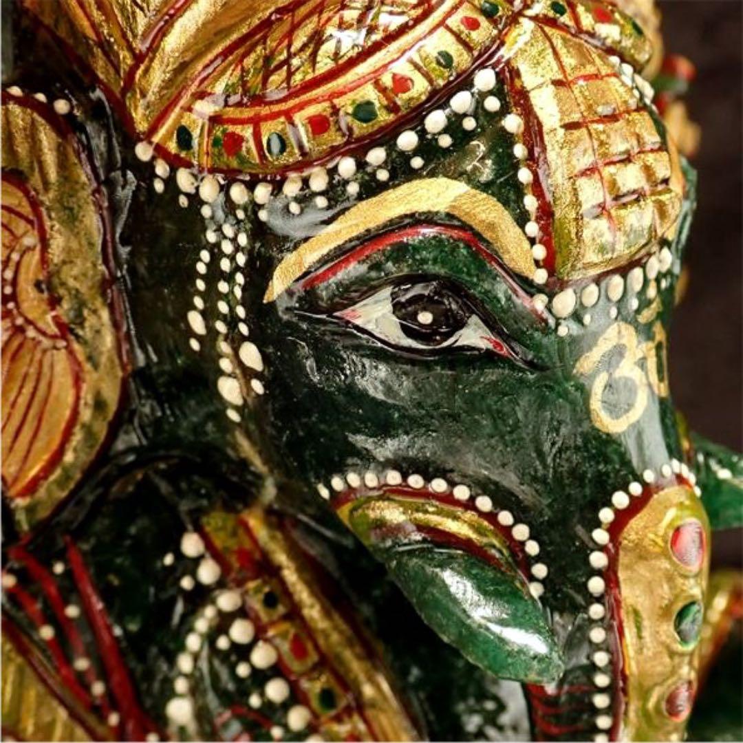 ★特選オンリー１★夢を叶える象♡【一点物♢極上一級手彫りガネーシャ置物】❤️