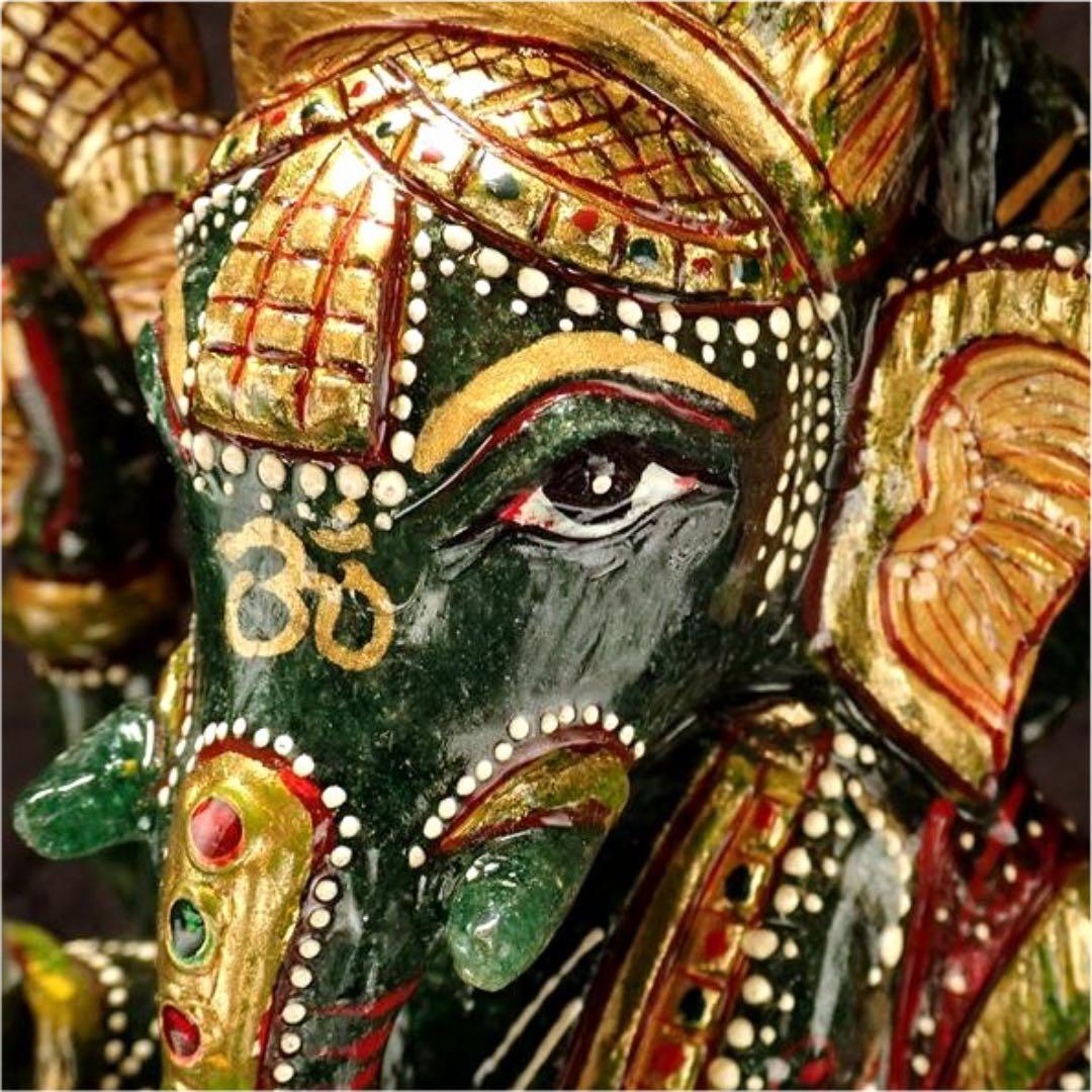 ★特選オンリー１★夢を叶える象♡【一点物♢極上一級手彫りガネーシャ置物】❤️