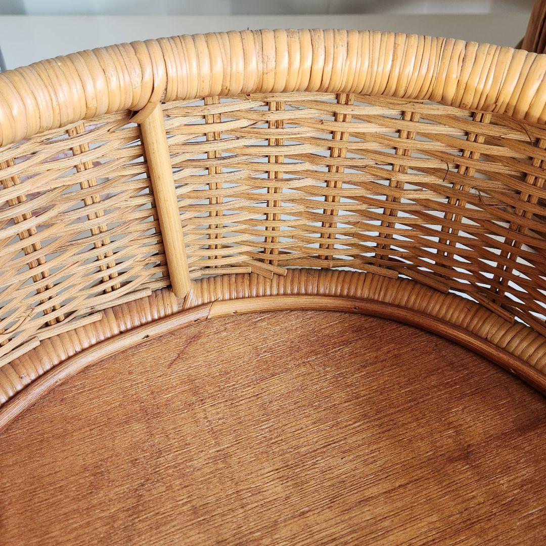ヴィンテージ 籐 ラタン 円柱型 チェスト 籐家具 ランドリーチェスト　レトロ
