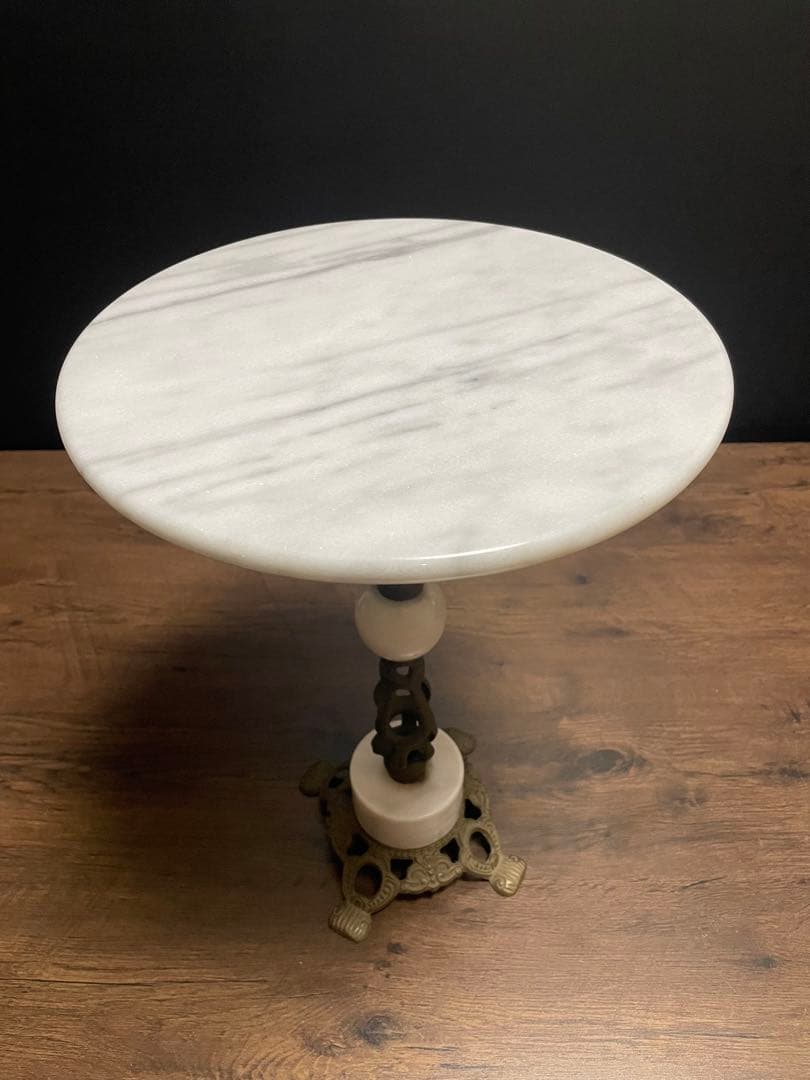 大理石 サイドテーブル 真鍮 コンソールテーブル インテリア 花台 アンティーク