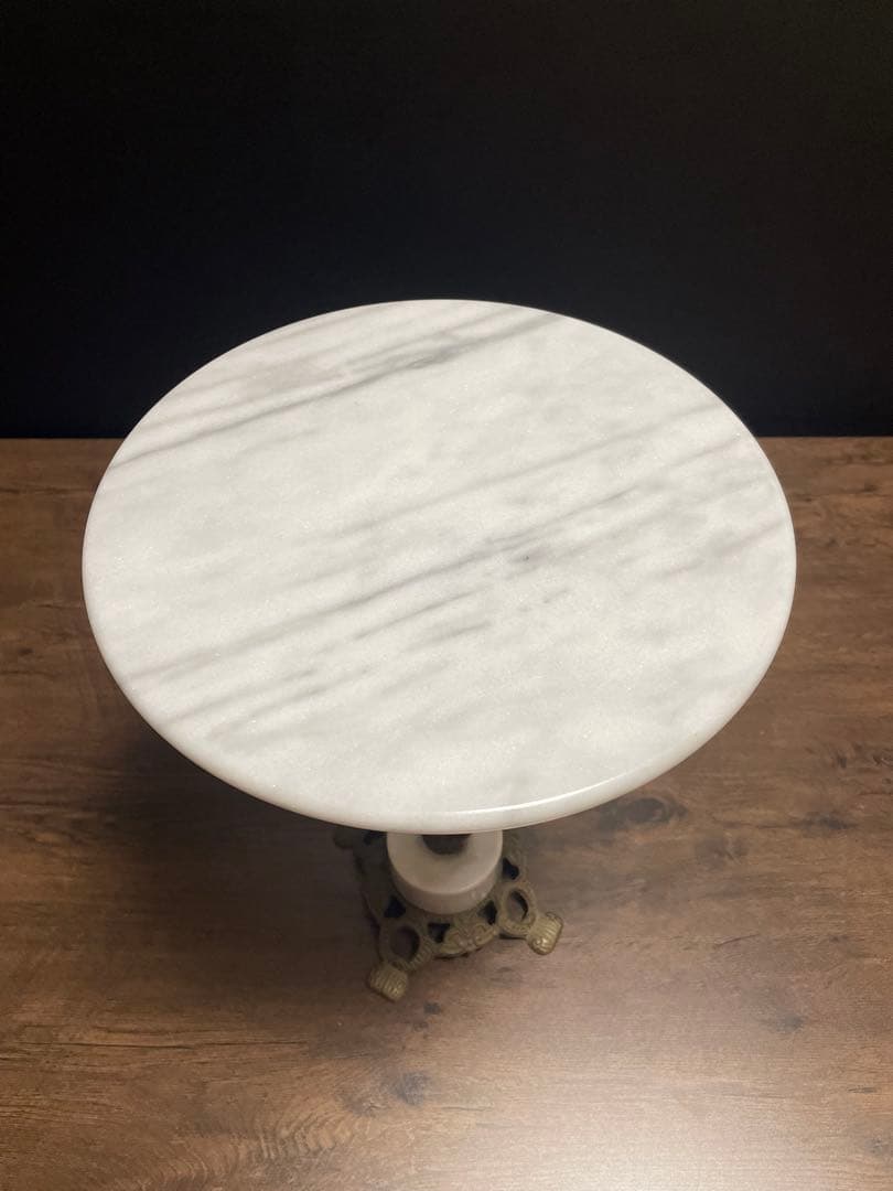大理石 サイドテーブル 真鍮 コンソールテーブル インテリア 花台 アンティーク