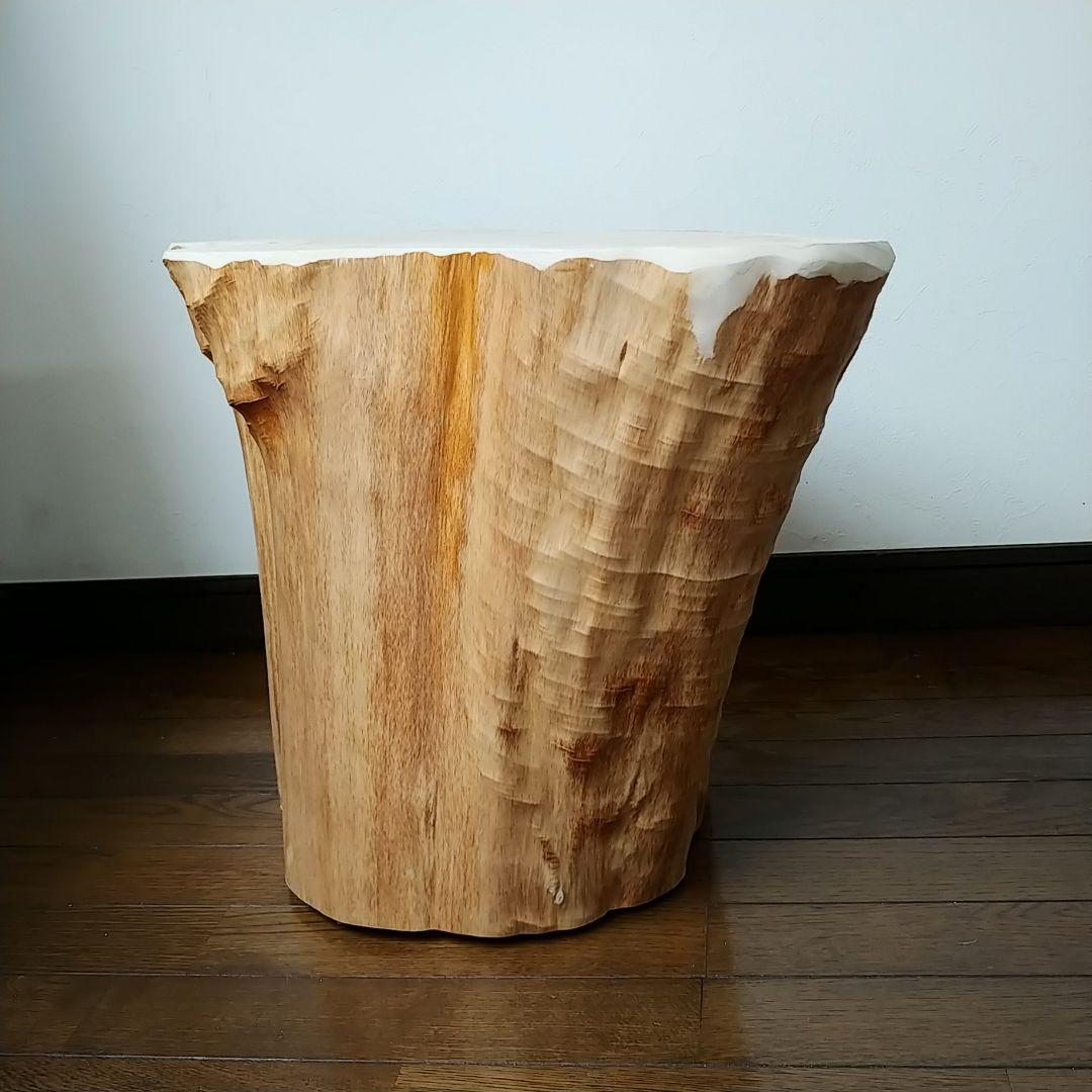 丸太スツール　丸太サイドテーブル　ヒノキ根元