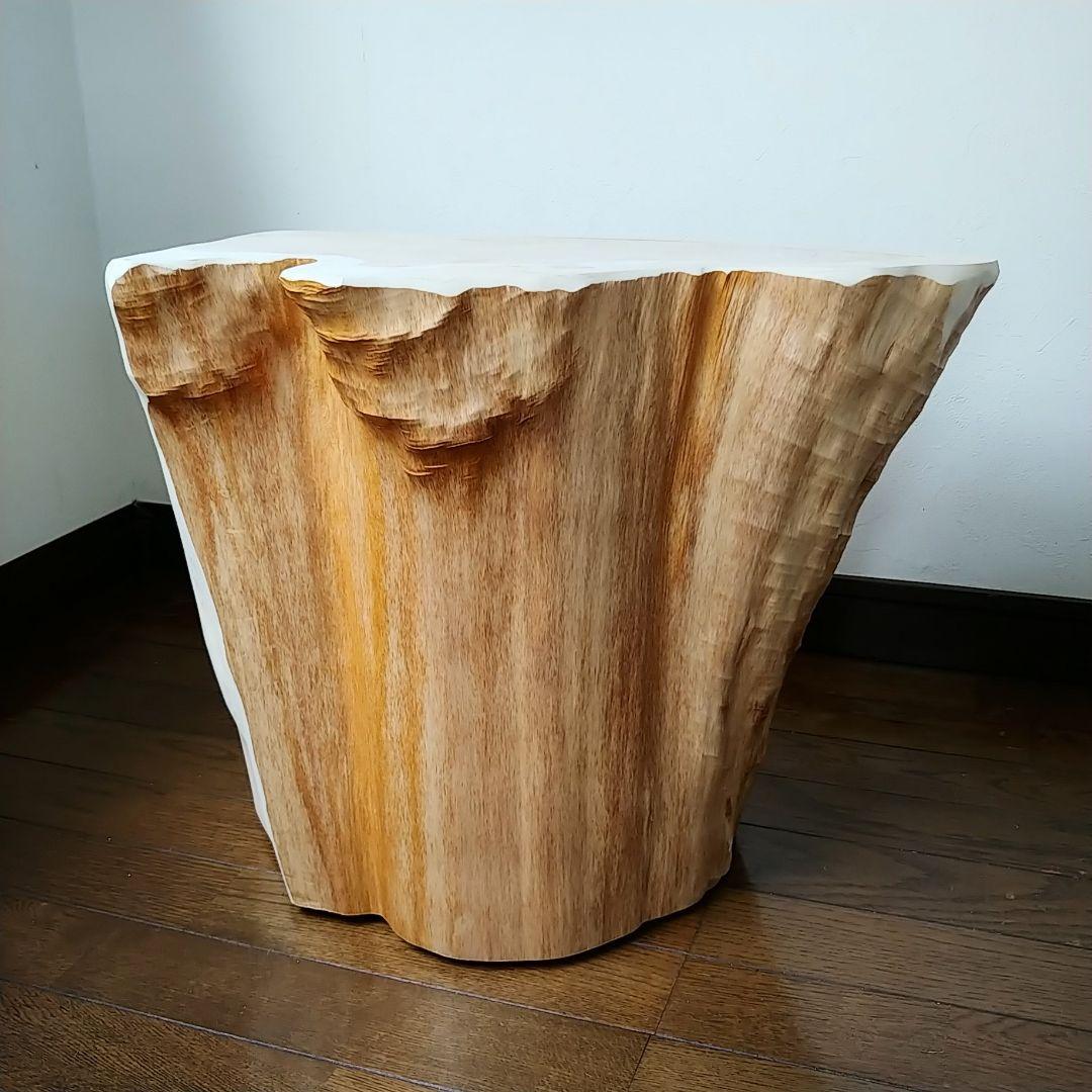 丸太スツール　丸太サイドテーブル　ヒノキ根元