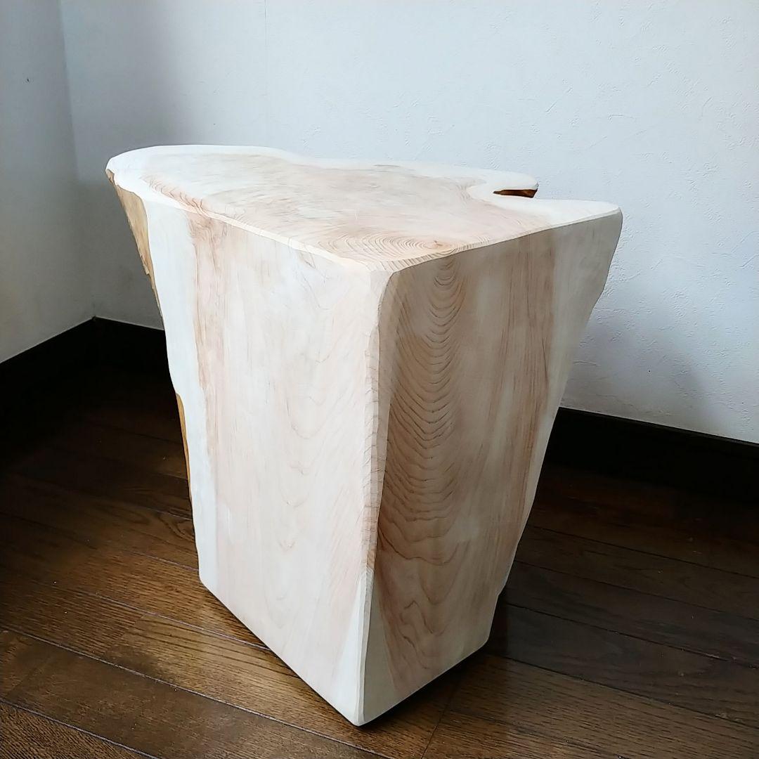 丸太スツール　丸太サイドテーブル　ヒノキ根元