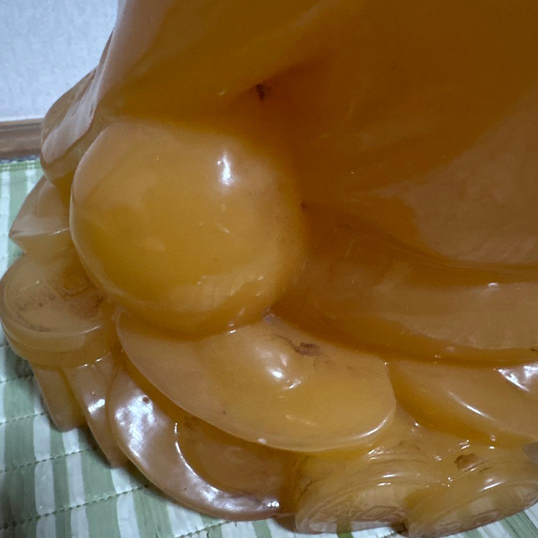 七福神　布袋様　置物　イエロー ストーン　翡翠　風水　インテリア