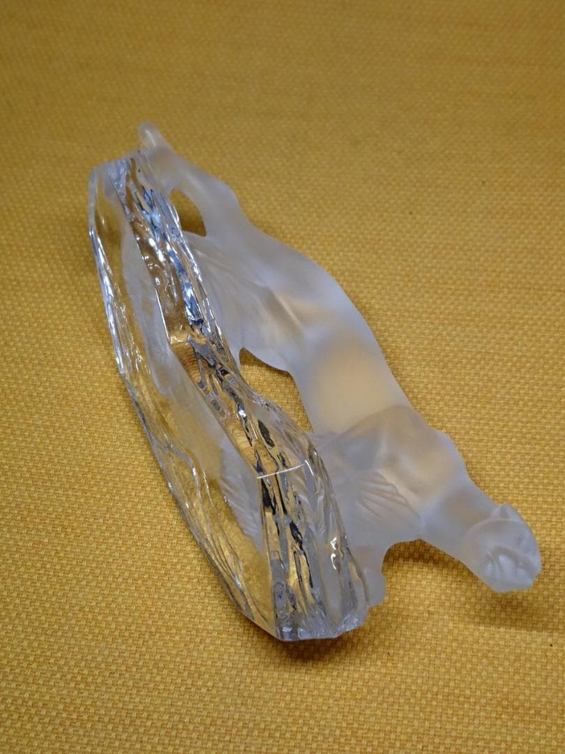 【美品】トラ　豹　ドイツ　クリスタルガラス　置物　工芸品　美術品　A1558