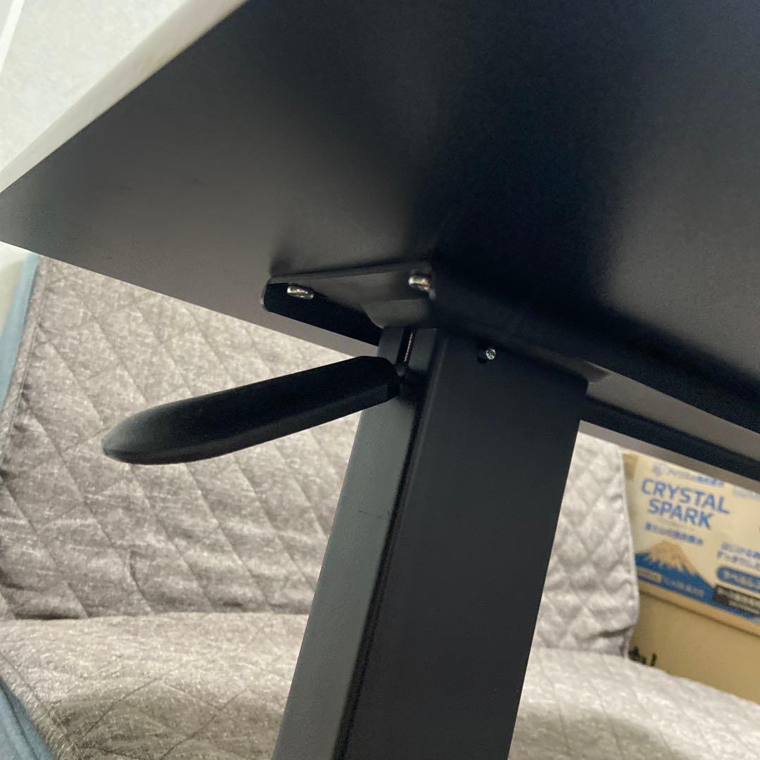 【福岡_引取】昇降式サイドテーブル キャスター付 無段階 昇降デスク