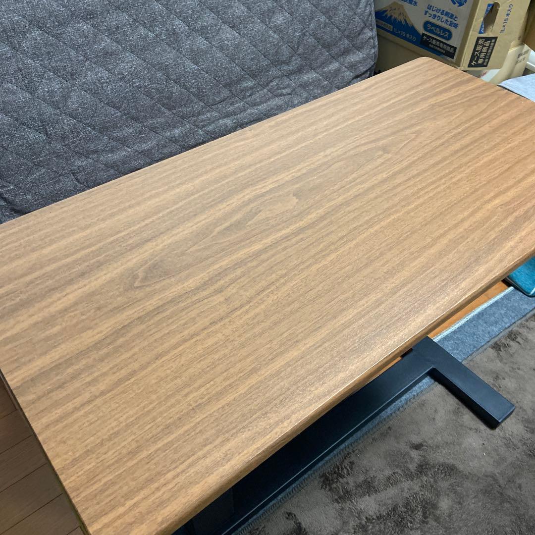 【福岡_引取】昇降式サイドテーブル キャスター付 無段階 昇降デスク