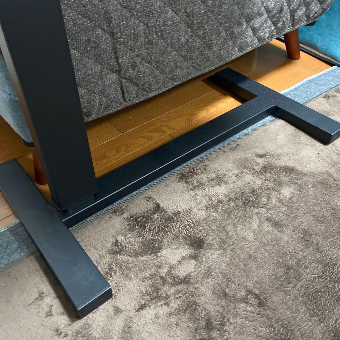 【福岡_引取】昇降式サイドテーブル キャスター付 無段階 昇降デスク