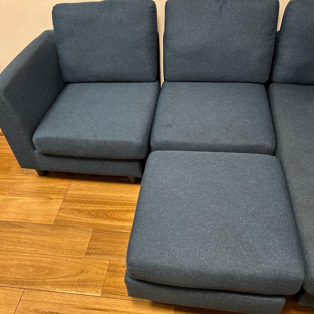 ニトリ 3〜4人掛けソファ ネイビー - メルカリ