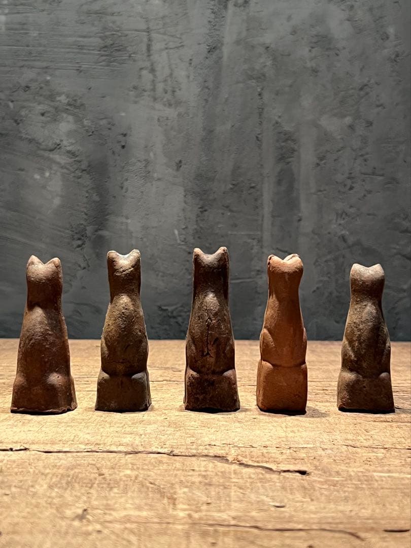 鉄砲狐 10体セット　／ 今戸焼 民藝 土人形 古道具 宗教美術 郷土玩具