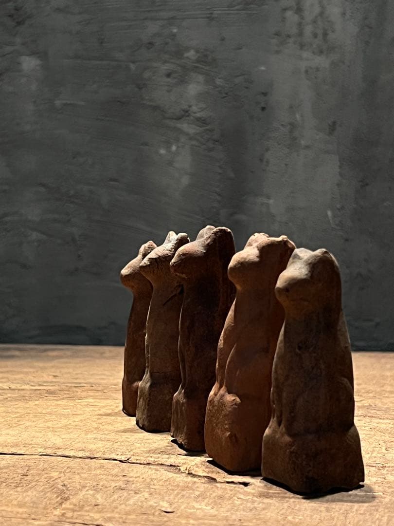 鉄砲狐 10体セット　／ 今戸焼 民藝 土人形 古道具 宗教美術 郷土玩具