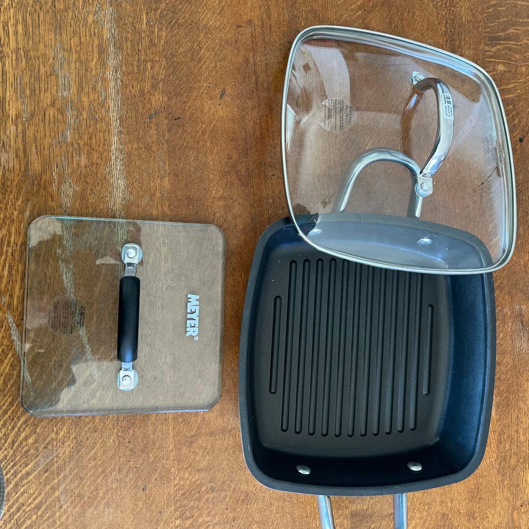 MEYER スクエアグリルパン ガラス蓋付き