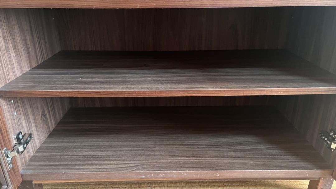 無印良品 ウォールナット材キャビネット 脚付き 観音扉 廃盤モデル