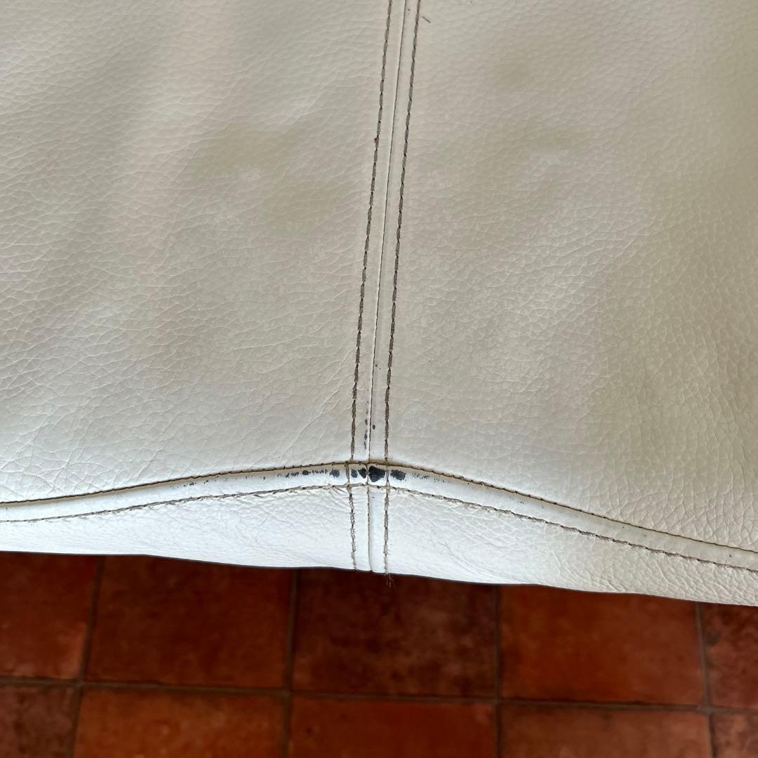 シギヤマ家具オーク材　天然革➕合成皮革 ソファ　白